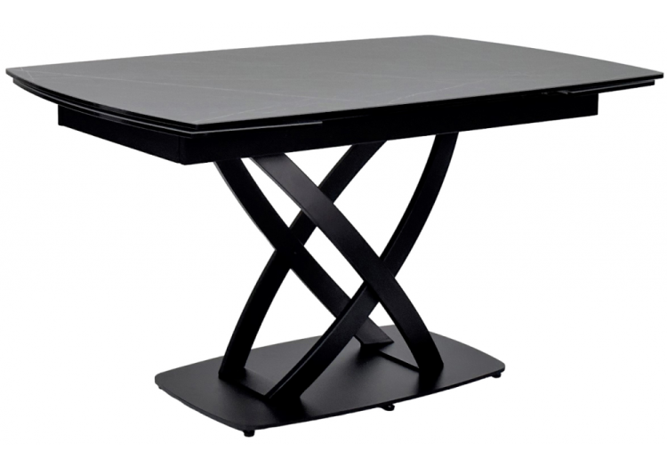 Стол Woodville Foggia 569440 итальянская керамика серый мрамор матовый KL-136/черный 140(200)x90x76