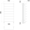Полотенцесушитель Terminus Стандарт П8 50x80 бп320, водяной фото 3