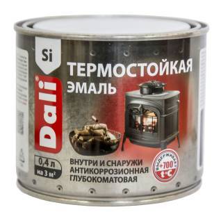 Эмаль термостойкая кремнийорганическая антикоррозионная Dali матовая серебро 0.4 л