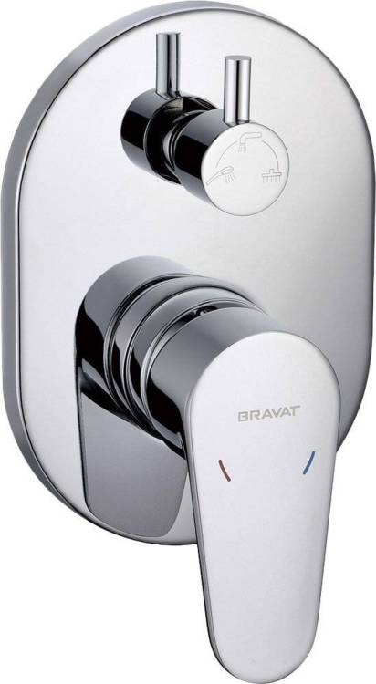Смеситель для ванны с душем Bravat Eler FB848238CP-3-RUS С ВНУТРЕННЕЙ ЧАСТЬЮ