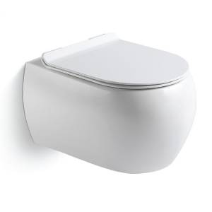 Унитаз подвесной Black&White W-727 безободковый, с микролифтом, белый