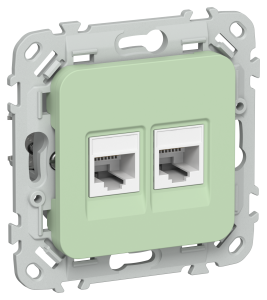 Розетка компьютерная RJ45 2-местная IEK Flite FI-K22-1-K93 фисташковый