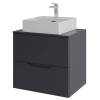 Тумба с раковиной Orange Line Li-60TugMDF+B04-405W графит матовый, 60 см
