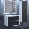 Тумба с раковиной Uperwood Next Premium 3930205163 подвесная, 2 ящика, белая, графит, 70 см фото 4