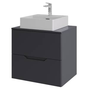 Тумба с раковиной Orange Line Li-60TugMDF+B04-405W графит матовый, 60 см