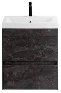 Тумба с раковиной Art&Max Family-M Family-M-500-2C-SO-IS подвесная, iron stone
