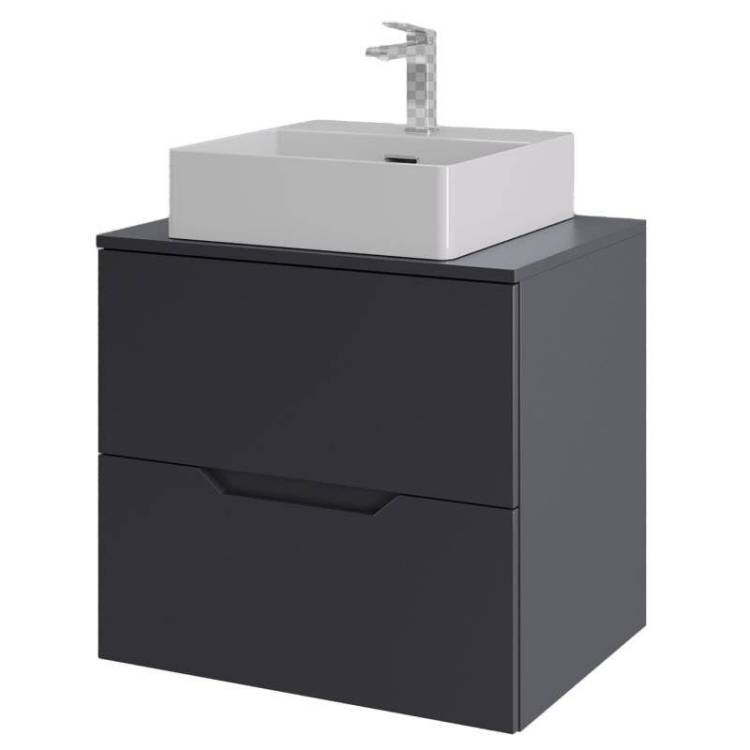 Тумба с раковиной Orange Line Li-60TugMDF+B04-405W графит матовый, 60 см