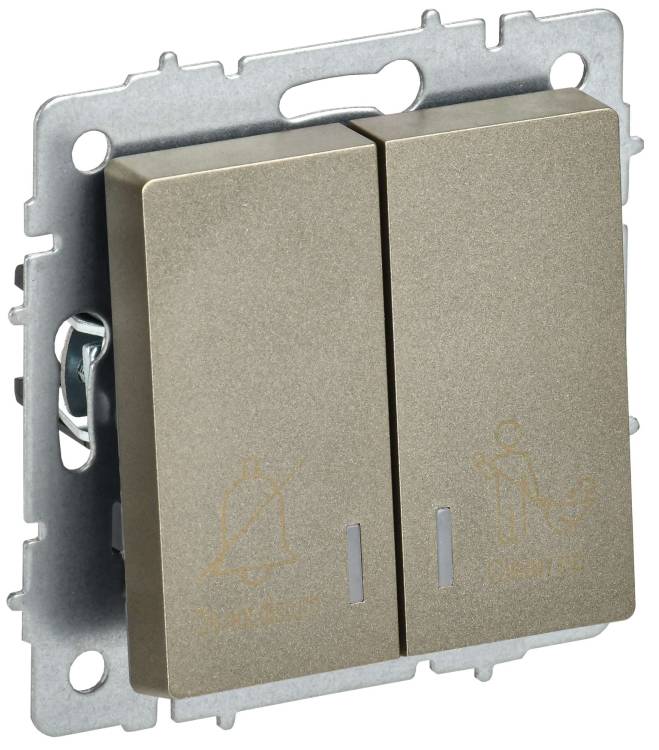 Выключатель 2-клавишный IEK Brite BR-V20-2-10-K37 шампань