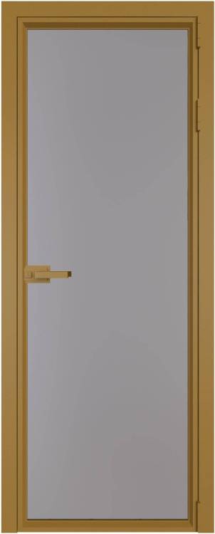 Межкомнатная дверь Profil Doors 1 AV цвет профиля Золото, стекло безопасное 6 мм монохром серый 700x2000