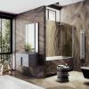 Шторка на ванну MaybahGlass MGV-602-5 поворотная, на монопетле, стекло бронза матовая, профиль хром матовый, 1400x400 фото 2