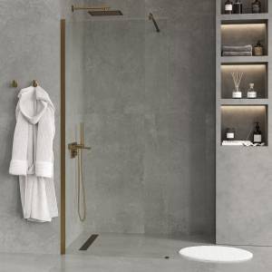 Душевая перегородка Wasserkraft Rur 30W46BG профиль матовое золото, стекло прозрачное, 110x200