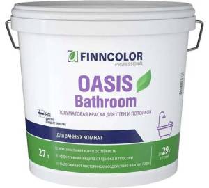 Краска для влажных помещений Finncolor Oasis Bathroom полуматовая база А 2.7 л