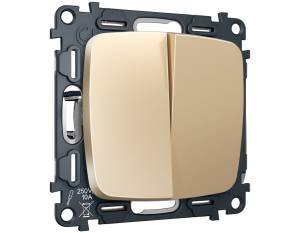 Комплект механизма 2-клавишного перекрестного выключателя Ambrella Volt MO MO603030 шампань