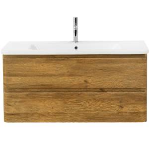 Тумба под раковину Belbagno Albano-Cer ALBANO-CER-1050-2C-SO-RR 102x44x50 Rovere Rustico подвесная с двумя выкатными ящиками