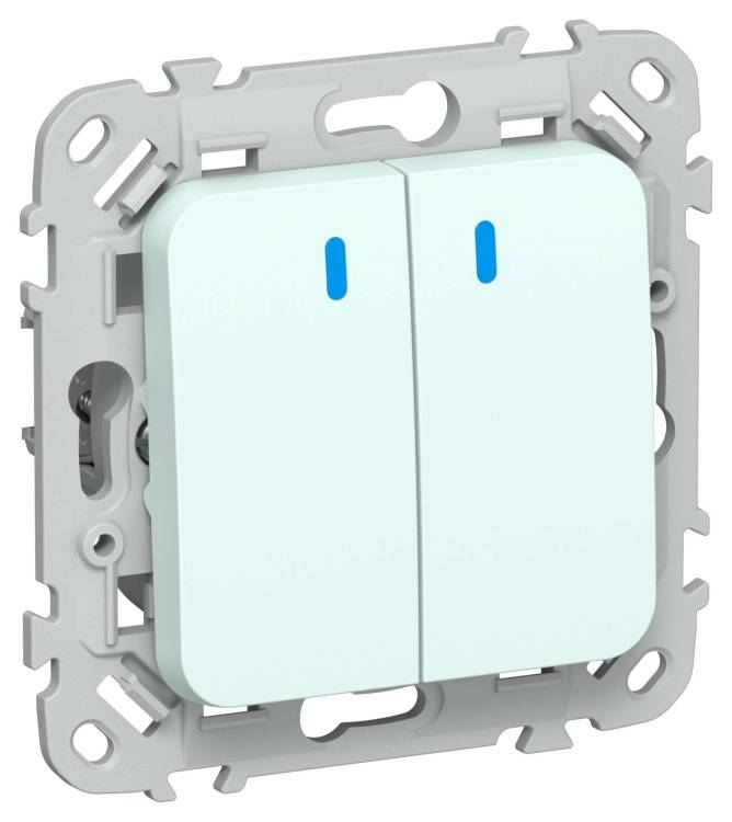 Выключатель 2-клавишный IEK Flite FI-V24-1-10-1-K94 холодный лед