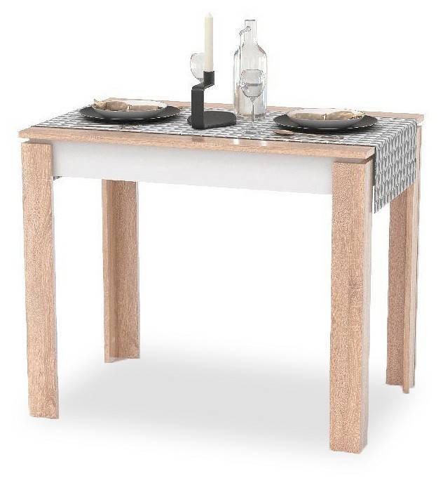 Стол обеденный Атмосфера Оптима 00-00006274 дуб сонома/белый