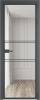 Межкомнатная дверь Profil Doors 2 AX цвет профиля Серая ночь, стекло безопасное 6 мм ромб белый 800x2000