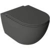 Унитаз подвесной Isvea VEA Rondo 10VA02002SV-2C безободковый, сиденье с микролифтом, антрацит матовый