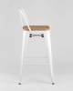 Набор из 6 полубарных стульев Stool Group Tolix YD-H675E-W YG-14 X6 белый, светлое дерево, со спинкой фото 4