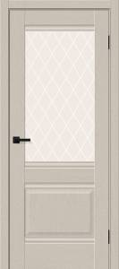 Межкомнатная дверь Bravo Прима-3 полотно Cream Silkwood, стекло White Сrystal 700x2000