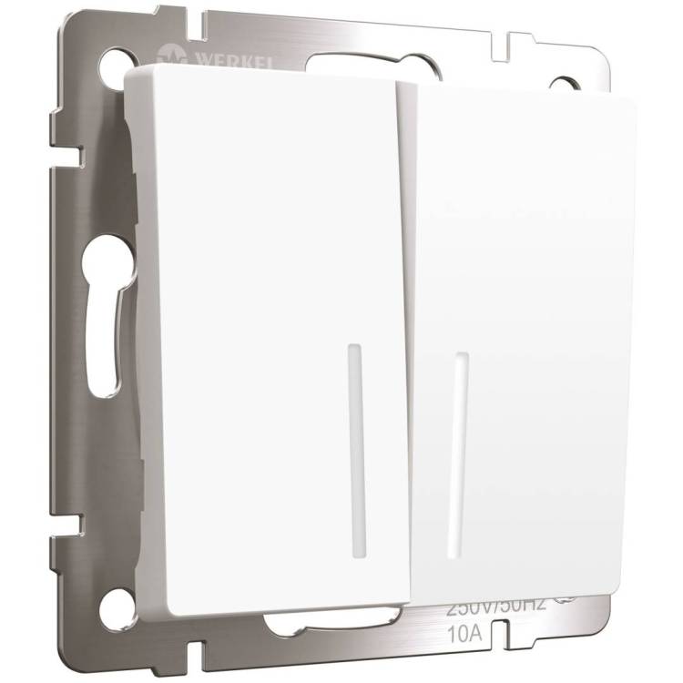 Выключатель двухклавишный проходной с подсветкой Werkel W1122161