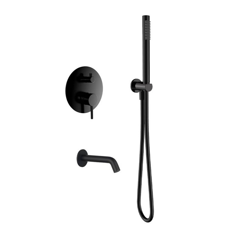 Душевой комплект AQUAme AQM8406MB черный матовый