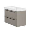 Тумба с раковиной La Fenice Elba Twin Cappuccino NFNC-01-ELB-C-100-2-3-100 бежевая матовая, 100 см