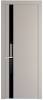 Межкомнатная дверь Profil Doors 18 PE полотно Сэнд, кромка алюминиевая с четырех сторон матовая, стеклянная вставка черный лак 800x2000