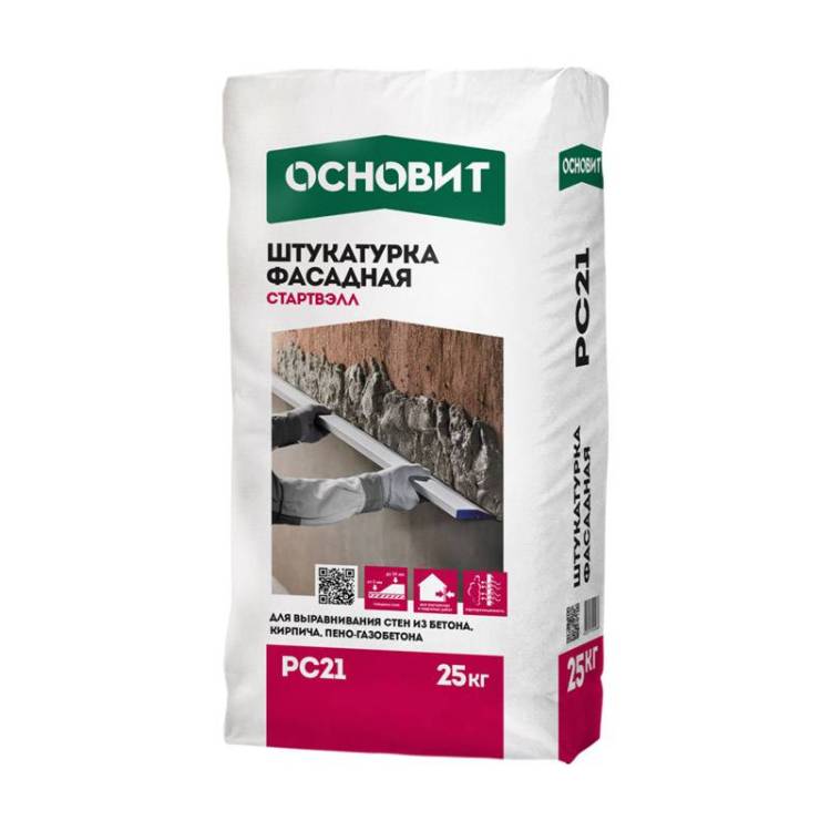 Штукатурка фасадная ОСНОВИТ Старвэлл PC21 Т-21 25 кг