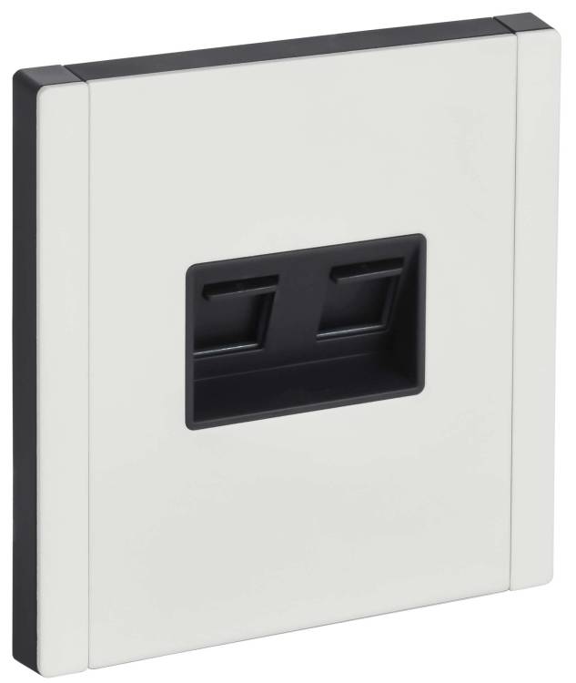 Розетка компьютерная RJ45 2-местная IEK Forte&Piano FP-K20-1-M-K01 белый