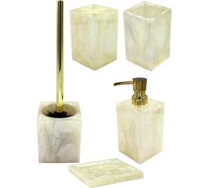 Набор аксессуаров для ванны Bath Plus Pearl 3W-PRBS-17012-A-SET5 желтый