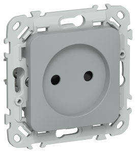 Розетка 1-местная с защитными шторками IEK Flite FI-R13-10-K03 серый