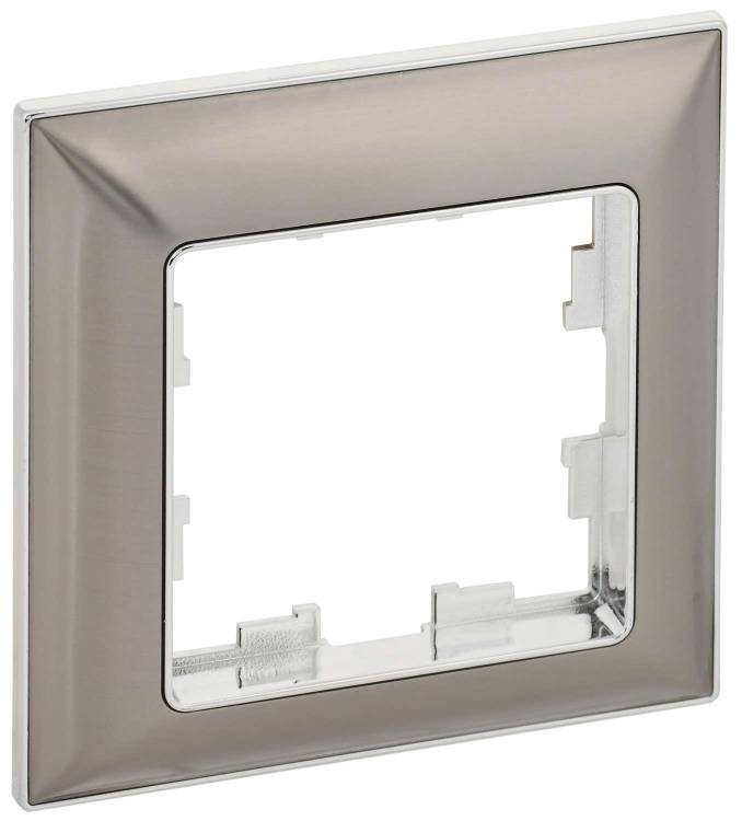 Рамка 1-постовая IEK Brite BR-M12-12-4-K23 хром/никель