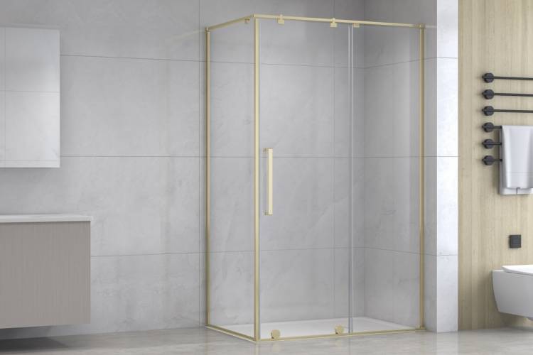 Душевой уголок Royal Bath Bern BERN-S RB8140-T-GD профиль золотой, стекло прозрачное, 140x80x195