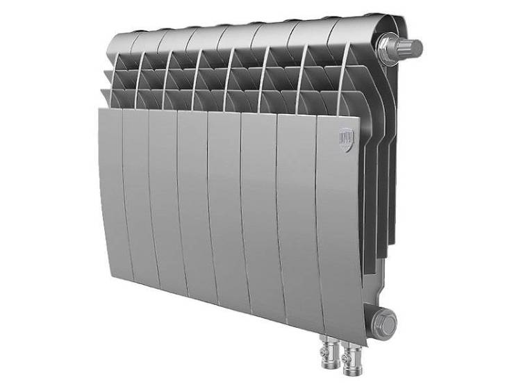 Биметаллический секционный радиатор отопления Royal Thermo Biliner 350 / V Silver Satin / 8 секций