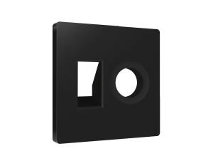 Лицевая панель для компьютерной/телефонной розетки+TV розетки Ambrella Volt Alfa AP8125 черный матовый