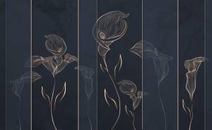 3D Фотообои Artegrafico «Абстрактные каллы на фактурном фоне» PL-005 канвас