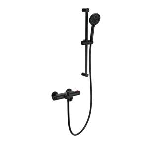 Смеситель для ванны Wonzon & Woghand WW-C2001-A-MB термостатический, с душевым гарнитуром, черный матовый