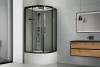 Душевая кабина Royal Bath CK RB90CK-TG-BL FATO профиль черный, стекло прозрачное, 90x90x215 фото 2