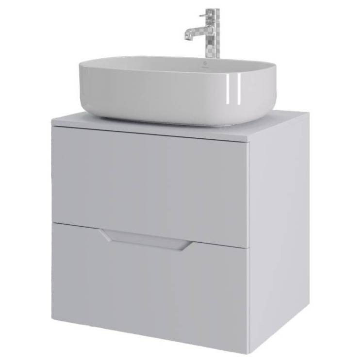 Тумба с раковиной Orange Line Li-60TuwMDF+B07-540W белая матовая, 60 см