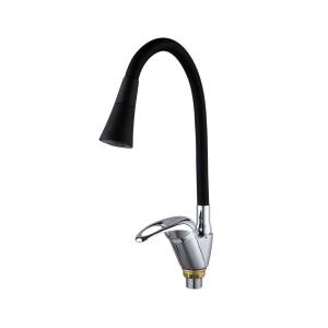 Смеситель для кухни Fashun A4403+A7350 с гибким изливом, черный, хром