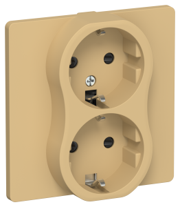 Розетка 2-местная с заземлением и шторками IEK Flite FI-R24C-16-K89 шамуа