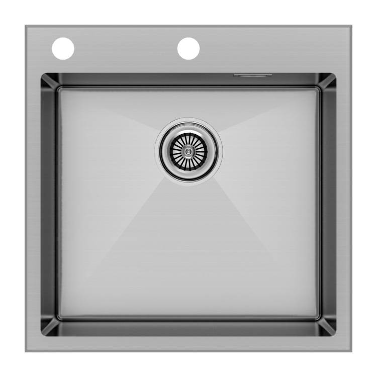 Мойка кухонная Paulmark Kroner-Edge 51 PM775151-BS Брашированная Сталь, 51x51