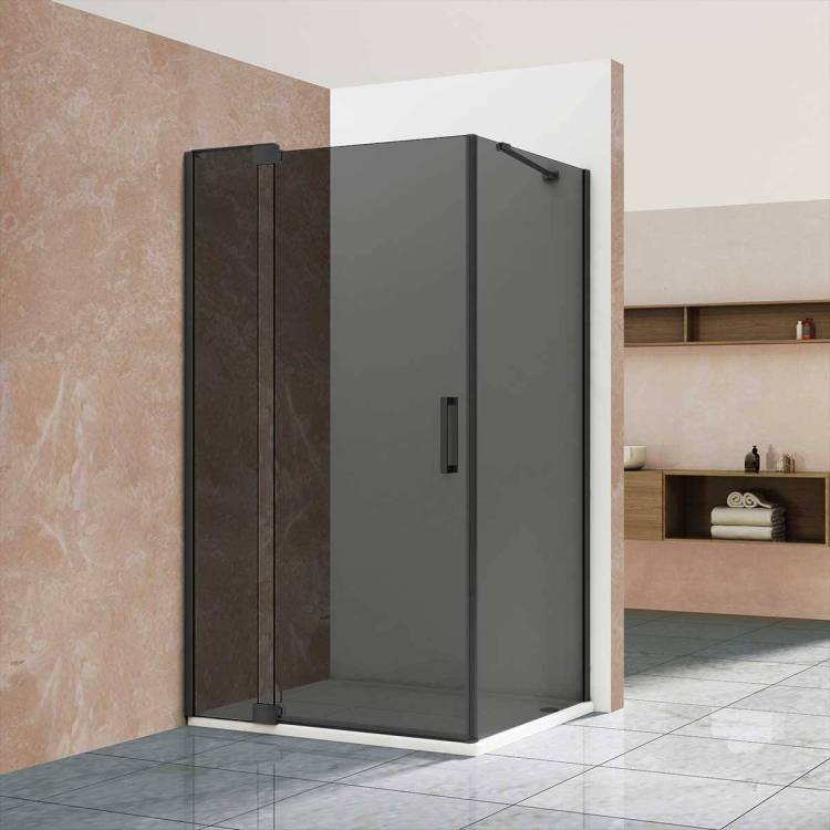Душевой уголок Vincea Extra VSR-1E901090CGB 1000x900, профиль черный, стекло тонированное