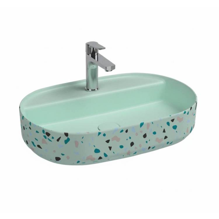 Раковина Isvea Infinity 10NF65060SV-2T-TRZ 60 см, мятно-зеленая матовая