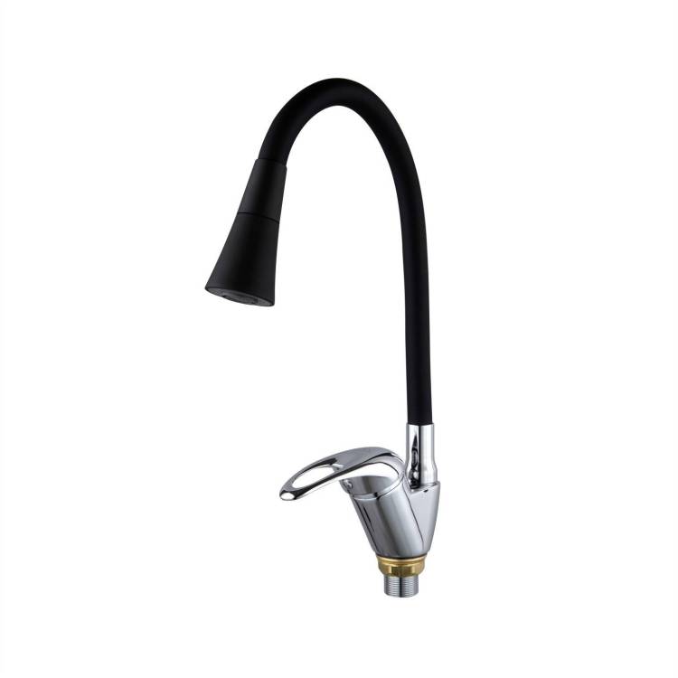 Смеситель для кухни Fashun A4403+A7350 с гибким изливом, черный, хром