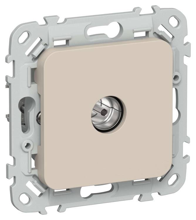 ТВ-розетка проходная тип M IEK Flite FI-A13-P-K88 льняной