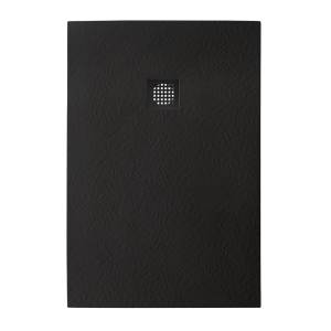 Поддон для душа BelBagno Uno TRAY-MR-UNO-AH-120/80-35-NERO-NO с сифоном и чёрной матовой декоративной накладкой, чёрный, 120x80