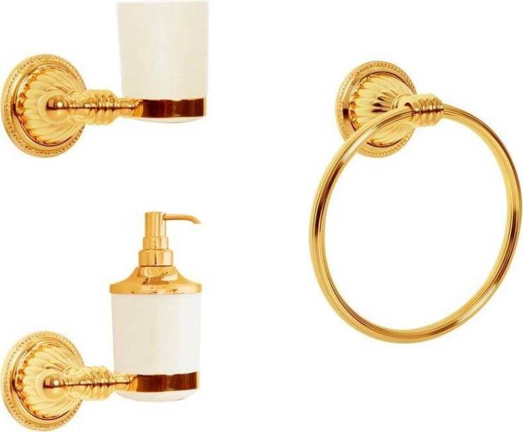 Набор Boheme Дозатор Hermitage Gold 10367 + Стакан Hermitage Gold 10353 + Полотенцедержатель Hermitage Gold 10354