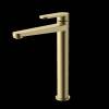 Смеситель для раковины AQUAme Novara AQM6914BG высокий, золото шлифованное